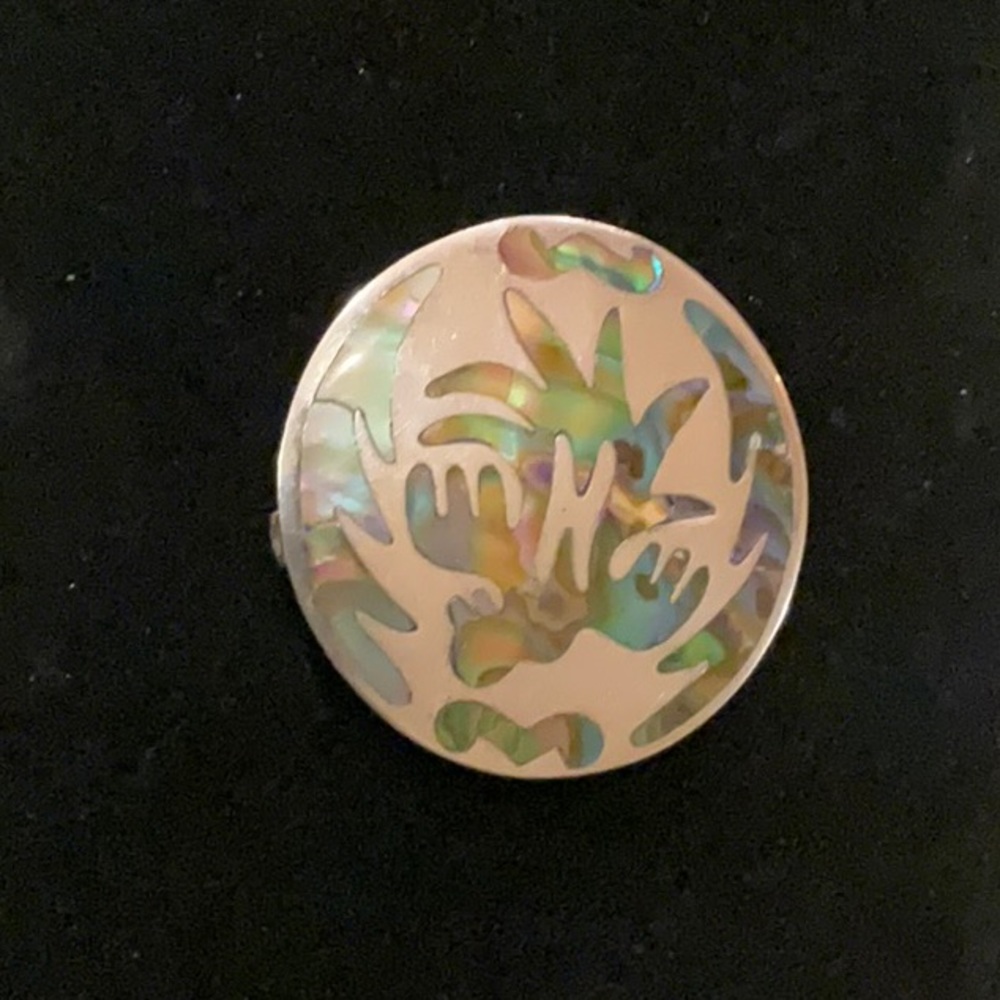 Signed AH sterling pendant /Pin AH signed Taxco Necklace pendant or pin aboline